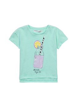 Błękitny t-shirt niemowlęcy bawełniany z nadrukiem ze sklepu 5.10.15 w kategorii Koszulki niemowlęce - zdjęcie 169704457