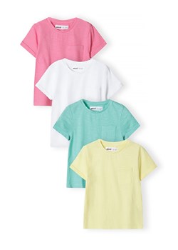 T-shirt bawełniany dla dziewczynki 4-pak basic ze sklepu 5.10.15 w kategorii Bluzki dziewczęce - zdjęcie 169704546