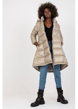 Jasnoszara długa kurtka zimowa z pikowaniem ze sklepu 5.10.15 w kategorii Kurtki damskie - zdjęcie 169705349