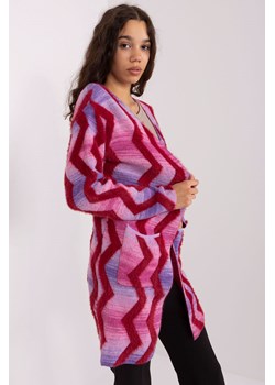 Różowy kardigan w geometryczne wzory ze sklepu 5.10.15 w kategorii Swetry damskie - zdjęcie 169705445