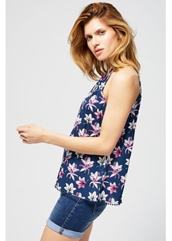 Bluzka damska koszulowa na ramiączkach w kwiaty granatowa ze sklepu 5.10.15 w kategorii Bluzki damskie - zdjęcie 169705507