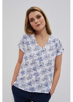 Koszula damska z wiskozy we wzorki biała ze sklepu 5.10.15 w kategorii Bluzki damskie - zdjęcie 169705508