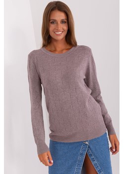 Brudnofioletowy sweter damski klasyczny z bawełnaą ze sklepu 5.10.15 w kategorii Swetry damskie - zdjęcie 169705585