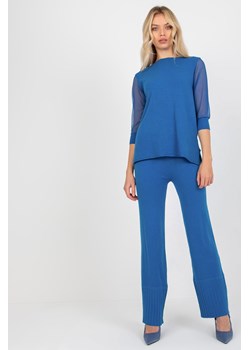 Ciemnoniebieski damski sweter klasyczny z rękawem 3/4 ze sklepu 5.10.15 w kategorii Swetry damskie - zdjęcie 169705608