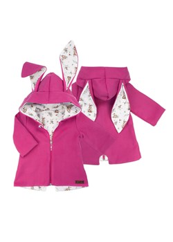 Różowy płaszczyk flauszowy z kapturem ze sklepu 5.10.15 w kategorii Kurtki dziewczęce - zdjęcie 169705906