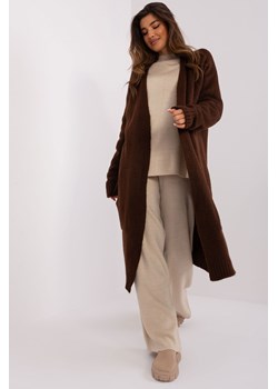 Ciemnobrązowy damski długi kardigan ze sklepu 5.10.15 w kategorii Swetry damskie - zdjęcie 169706135