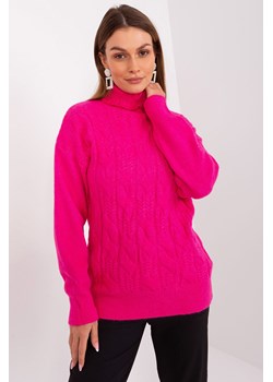 Damski sweter z golfem fuksjowy ze sklepu 5.10.15 w kategorii Swetry damskie - zdjęcie 169706199