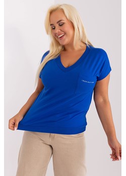 Kobaltowa damska bluzka plus size ze sklepu 5.10.15 w kategorii Bluzki damskie - zdjęcie 169706239