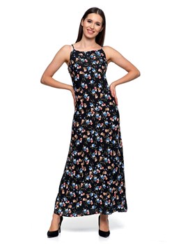 Sukienka damska czarna w kwiaty na ramiączka - maxi ze sklepu 5.10.15 w kategorii Sukienki - zdjęcie 169706255