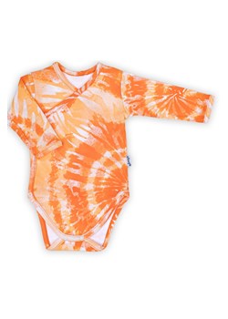 Bawełniane body niemowlęce we wzory pomarańczowe ze sklepu 5.10.15 w kategorii Body niemowlęce - zdjęcie 169706318
