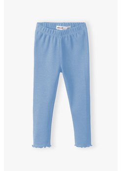 Niebieskie legginsy dla dziewczynki prążkowane ze sklepu 5.10.15 w kategorii Spodnie dziewczęce - zdjęcie 169706329