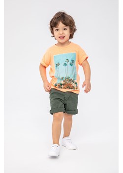 Pomarańczowy t-shirt bawełniany chłopięcy z nadrukiem ze sklepu 5.10.15 w kategorii T-shirty chłopięce - zdjęcie 169706719