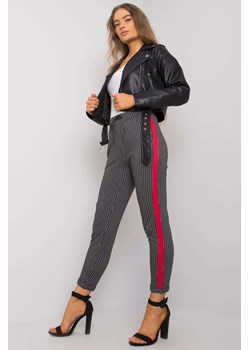 Ciemnoszare spodnie damskie w paski ze sklepu 5.10.15 w kategorii Spodnie damskie - zdjęcie 169707165