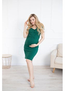 Bawełniana koszula dla kobiet w ciąży z krótkim rękawem - zielona ze sklepu 5.10.15 w kategorii Bielizna ciążowa - zdjęcie 169707189