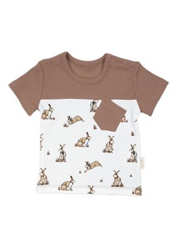 Bawełniany t-shirt niemowlęcy z kieszonką Benio z zajączkami ze sklepu 5.10.15 w kategorii Koszulki niemowlęce - zdjęcie 169707259