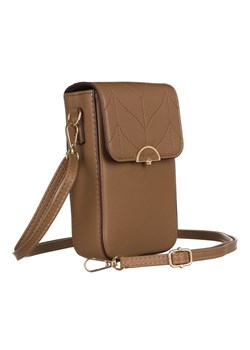 Mini torebka-portfel ze skóry ekologicznej - Peterson - brązowa ze sklepu 5.10.15 w kategorii Listonoszki - zdjęcie 169707527