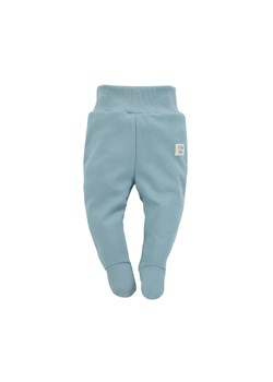 Półśpioch bawełniany niemowlęcy SLOW LIFE - niebieskie ze sklepu 5.10.15 w kategorii Spodnie i półśpiochy - zdjęcie 169707529