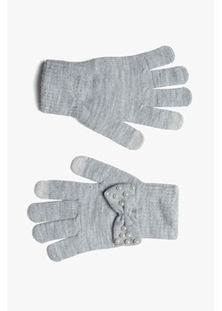 Rękawiczki dziewczęce na zimę - szare z kokardką ze sklepu 5.10.15 w kategorii Rękawiczki dziecięce - zdjęcie 169707827