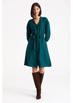 Zielona sukienka damska wiązana w talii ze sklepu 5.10.15 w kategorii Sukienki - zdjęcie 169707885