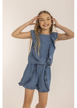 Komplet letni dziewczęcy - bluzka na ramiączkach i szorty z falbankami ze sklepu 5.10.15 w kategorii Komplety dziewczęce - zdjęcie 169707886