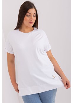 Biała bluzka damska plus size basic z bawełny ze sklepu 5.10.15 w kategorii Bluzki damskie - zdjęcie 169707929