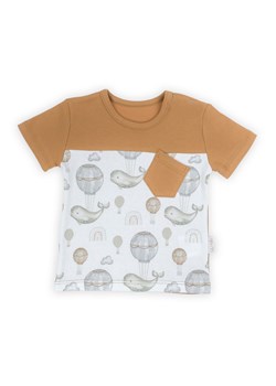 Bawełniany t-shirt dla niemowlaka z kieszonką- wieloryby i balony ze sklepu 5.10.15 w kategorii Koszulki niemowlęce - zdjęcie 169708069