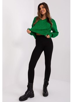 Czarne legginsy basic z bawełny ze sklepu 5.10.15 w kategorii Spodnie damskie - zdjęcie 169708077