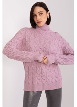 Sweter z golfem z miękkiej dzianiny jasny fioletowy ze sklepu 5.10.15 w kategorii Swetry damskie - zdjęcie 169708086