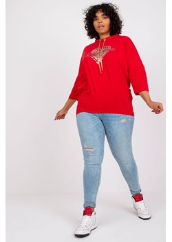 Czerwona bluzka plus size z aplikacją Aileen ze sklepu 5.10.15 w kategorii Bluzki damskie - zdjęcie 169708135