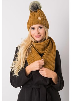 Komplet damski czapka zimowa i szalik - musztardowy ze sklepu 5.10.15 w kategorii Komplety czapka i szalik damskie - zdjęcie 169708147