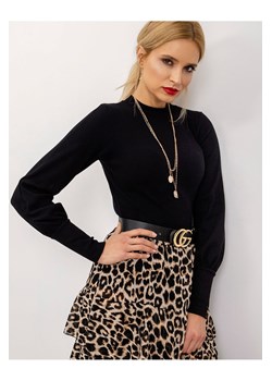 Bluzka damska z ozdobnym rękawem - czarna ze sklepu 5.10.15 w kategorii Bluzki damskie - zdjęcie 169708189
