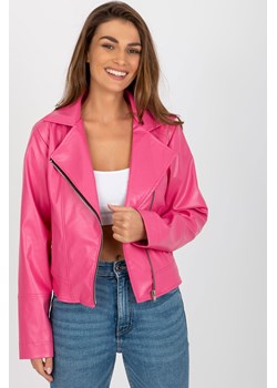 Różowa krótka kurtka ramoneska z ekoskóry ze sklepu 5.10.15 w kategorii Kurtki damskie - zdjęcie 169708246