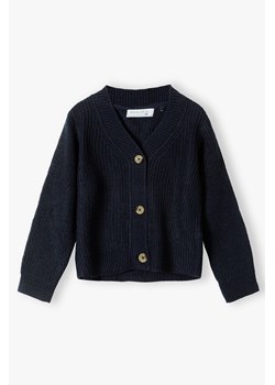 Elegancki granatowy sweter dziewczęcy zapinany na guziki ze sklepu 5.10.15 w kategorii Swetry dziewczęce - zdjęcie 169708268