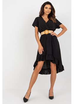 Czarna sukienka z falbaną o asymetrycznym kroju ze sklepu 5.10.15 w kategorii Sukienki - zdjęcie 169708317