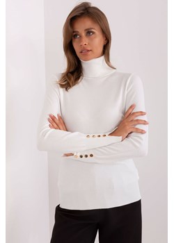 Ecru damski sweter z golfem z wiskozą ze sklepu 5.10.15 w kategorii Swetry damskie - zdjęcie 169708785