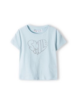Niebieska bluzka bawełniana dla dziewczynki- smile ze sklepu 5.10.15 w kategorii Bluzki dziewczęce - zdjęcie 169708816