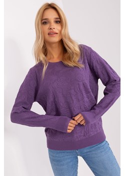 fioletowy sweter damski klasyczny ze ściągaczami ze sklepu 5.10.15 w kategorii Swetry damskie - zdjęcie 169708847