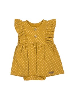 Sukienko-body z krótkim rękawem w musztardowym kolorze ze sklepu 5.10.15 w kategorii Body niemowlęce - zdjęcie 169708926