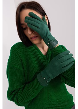 Ciemnozielone dotykowe rękawiczki damskie ze sklepu 5.10.15 w kategorii Rękawiczki damskie - zdjęcie 169709106