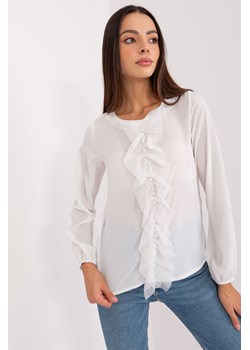 Ecru damska bluzka wizytowa z aplikacją ze sklepu 5.10.15 w kategorii Bluzki damskie - zdjęcie 169709385
