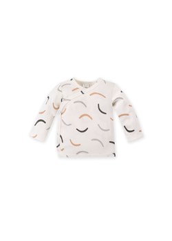 Bawełniana bluzka niemowlęca z długim rękawem we wzorki - beżowa ze sklepu 5.10.15 w kategorii Kaftaniki i bluzki - zdjęcie 169709437