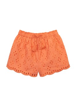 Szorty z haftem i elastyczną talią dla dziewczynki - pomarańczowe ze sklepu 5.10.15 w kategorii Spodenki dziewczęce - zdjęcie 169709658