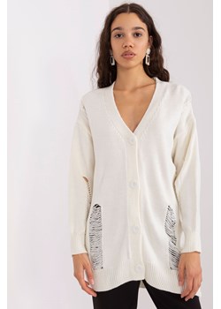 Ecru damski sweter rozpinany o kroju oversize ze sklepu 5.10.15 w kategorii Swetry damskie - zdjęcie 169709668