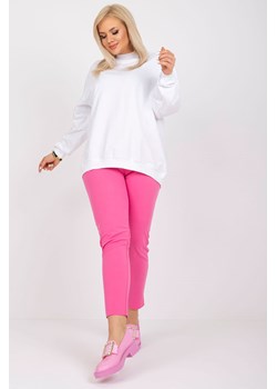 Biała dresowa bluza plus size bez kaptura Harmony ze sklepu 5.10.15 w kategorii Bluzy damskie - zdjęcie 169709819