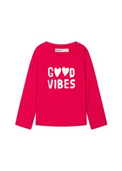 Bluzka dziewczęca bawełniana różowa- Good vibes ze sklepu 5.10.15 w kategorii Bluzki dziewczęce - zdjęcie 169709845