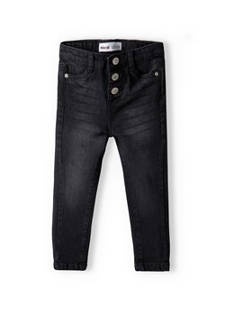 Czarne spodnie jeansowe skinny dla małej dziewczynki ze sklepu 5.10.15 w kategorii Spodnie dziewczęce - zdjęcie 169709898