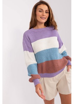 Fioletowo-niebieski sweter oversize w paski ze sklepu 5.10.15 w kategorii Swetry damskie - zdjęcie 169709987
