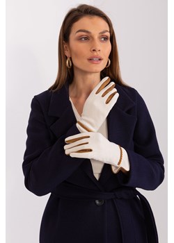 Rękawiczki z ozdobnym paskiem jasny beżowy ze sklepu 5.10.15 w kategorii Rękawiczki damskie - zdjęcie 169710009
