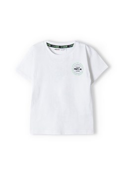 Biały t-shirt bawełniany dla chłopca z nadrukiem ze sklepu 5.10.15 w kategorii T-shirty chłopięce - zdjęcie 169710105
