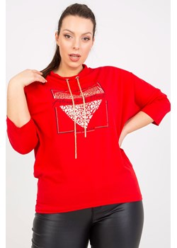 Czerwona bluzka plus size z nadrukiem ze sklepu 5.10.15 w kategorii Bluzki damskie - zdjęcie 169710757